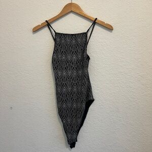 H&M Black Speckled Knit Top